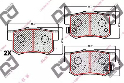 Комплект тормозных колодок DJ PARTS BP1749